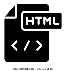 archivo html Icono de glifo fondo blanco