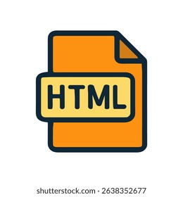 HTML file icon bright colors icon illustration element