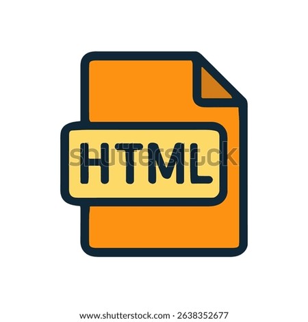 HTML file icon bright colors icon illustration element