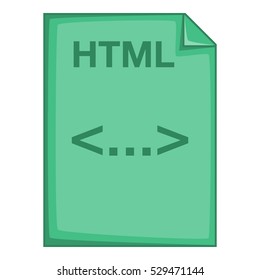 HTML file icon. Cartoon illustration of HTML file vector icon for web