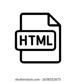 HTML file icon with folded corner icon illustration element