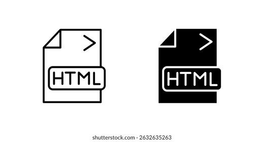HTML-Datei-Symbol. Ideal für Technologie- oder Webentwicklungsdesigns.