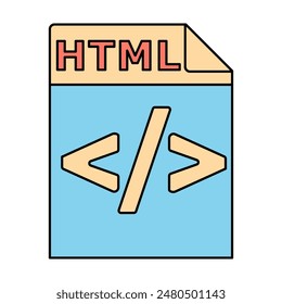 HTML File Icon. Programming Language Symbol for Web Development