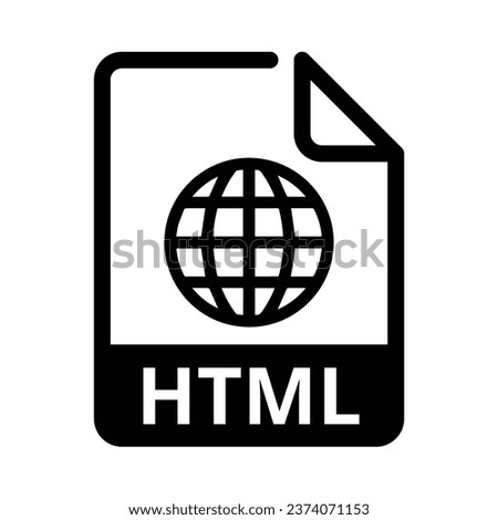 HTML File Icon. Vector File Format. File Extension Modern Flat Design