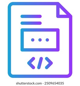 Html file icon vector illustration concept for Coding and Development icons with perfect gradient color symbol background