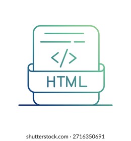 HTML FILE icon with white background vector stock illustration