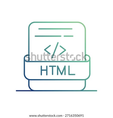 HTML FILE icon with white background vector stock illustration