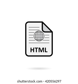 HTML file on white background vector