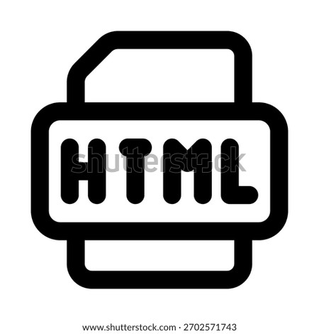 HTML File Professional Line Icon. Modern vector illustration representing web development, coding structure, and digital document files.
