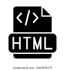 Html File Vector Glyph Icon For Personal And Commercial Use.
