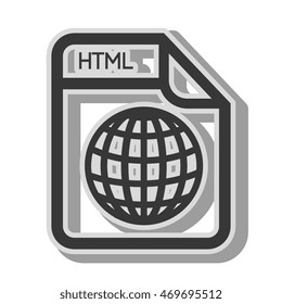 html format file document file digital extension global green label vector illustration isolated