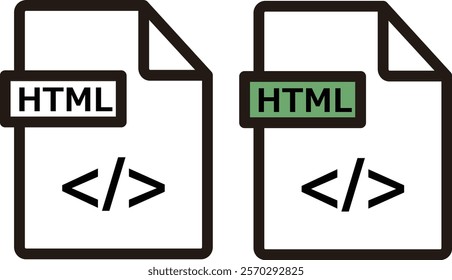 HTML format file icon set.