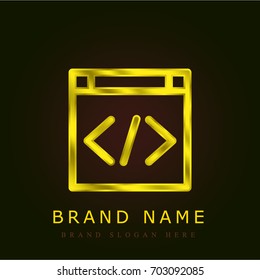 Html golden metallic logo