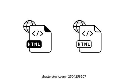 Html icon design with white background stock illustration