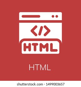  Html icon. Editable  Html icon for web or mobile.