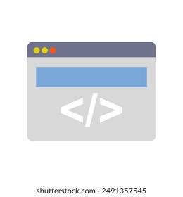 Html icon illustrated on background