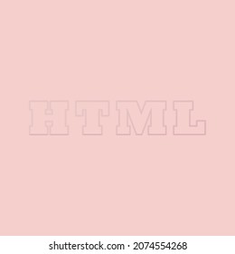 Html icon, information technology conceptual words. Web code design programmer working in a software in development programming coding cyberspace. Neomorphism style