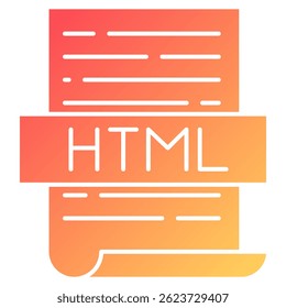 Html icon represented by Html symbol gradient style.