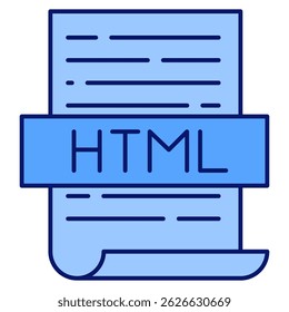 Html icon represented by Html symbol Blue style.