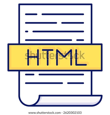 Html icon represented by Html symbol Lineal Color style.