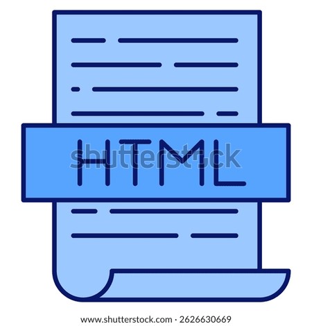 Html icon represented by Html symbol Blue style.