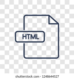 HTML icon. Trendy linear HTML logo concept on transparent background from Technology collection