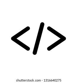 Html icon vector. Code icon. black vector illustration