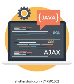 HTML, javas, source code, cascading style sheets. Programming Language Vector Icon