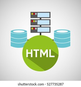html language data base storage vector illustration eps 10