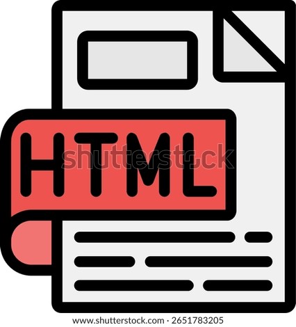 HTML Line Filled Icon Design