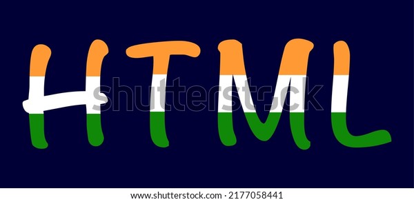 html-logo-indian-flag-colours-technology-stock-vector-royalty-free