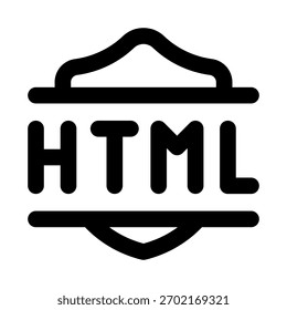 HTML Markup Professional Line Icon. Modern vector illustrations representing web development, coding structure, tags, and website design elements.
