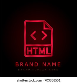 Html red chromium metallic logo