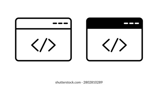 HTML script icon Outline flat Icon.
