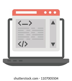 
An html source code on laptop screen, web development 

