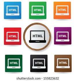 Html symbol,Color buttons,vector