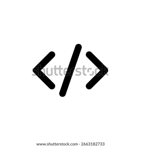 HTML tag icon isolated on white background. Hypertext markup code symbol