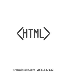 HTML Tag line icon. linear style sign for mobile concept and web design. HTML coding outline vector icon. Web development symbol, logo illustration. Vector graphics