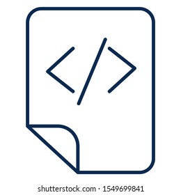 HTML tags storage monochrome linear icon. System documents folder color thin line pictogram
