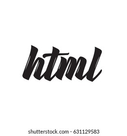 html, text design. Vector calligraphy. Typography poster. Usable as background.