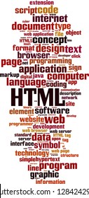 HTML word cloud concept. Vector illustration