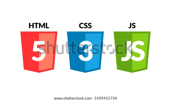 Html5 Css3 Js Icon Set Web 스톡 벡터(로열티 프리) 1439415734