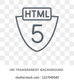 Html5 icon. Trendy flat vector Html5 icon on transparent background from Programming collection. High quality filled Html5 symbol use for web and mobile - Powered by Shutterstock - Get 15% off with code: PIKWIZARD15