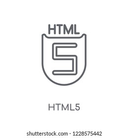 HTML5 linear icon. Modern outline HTML5 logo concept on white background from Technology collection. Suitable for use on web apps, mobile apps and print media.
