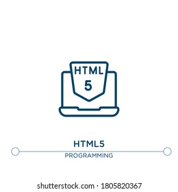 html5 vector line icon. Simple element illustration. html5 outline icon from programming concept. Can be used for web and mobile

