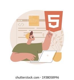 HTML5 website development abstract concept vector illustration.
