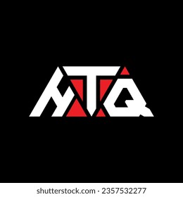 HTQ triangle letter logo design with triangle shape. HTQ triangle logo design monogram. HTQ triangle vector logo template with red color. HTQ triangular logo Simple, Elegant, and Luxurious design.