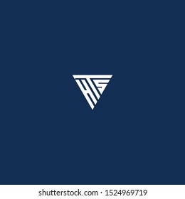 hts initial triangle logo vector modern