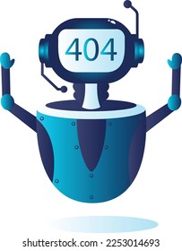 HTTP 404 server outage vector icon design, chatterbot symbol, on-line chat conversation via text or text-to-speech sign, virtual assistants stock illustration, Chatbot not found error 404 concept