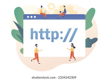 HTTP data web page. Hypertext Transfer Protocol concept. Web browser. Internet communication protocol. Modern flat cartoon style. Vector illustration on white background
